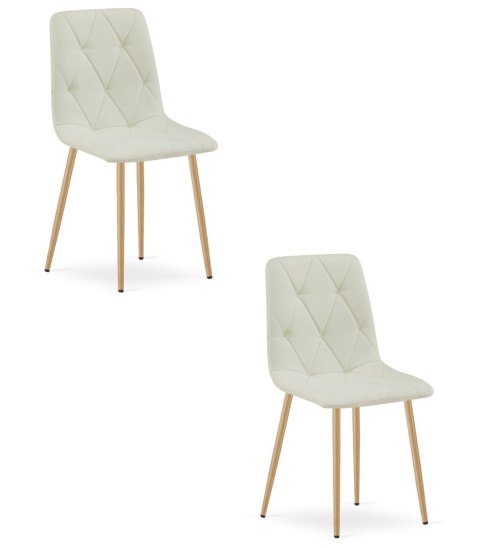 Krzesło LIBRA - beż materiał / nogi kolor drewna x 2