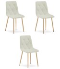 Krzesło LIBRA - beż materiał / nogi kolor drewna x 3