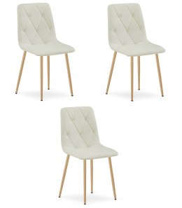 Krzesło LIBRA - beż materiał / nogi kolor drewna x 3