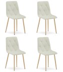 Krzesło LIBRA - beż materiał / nogi kolor drewna x 4