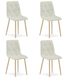 Krzesło LIBRA - beż materiał / nogi kolor drewna x 4