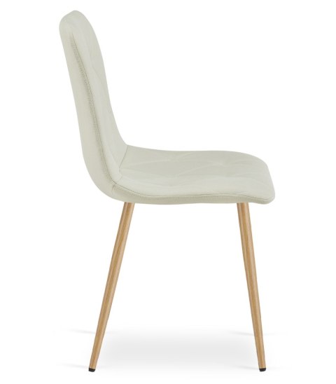 Krzesło LIBRA - beż materiał / nogi kolor drewna x 4