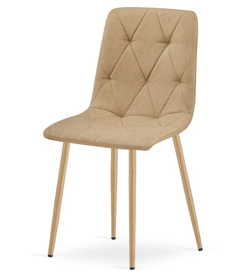 Krzesło LIBRA - brąz materiał / nogi kolor drewna x 4