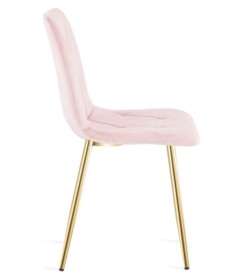 Krzesło LIBRA - jasny róż aksamit / nogi kolor drewna x 3