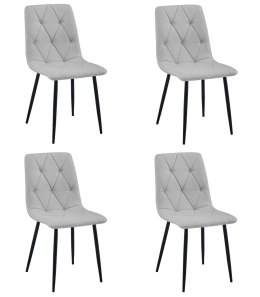 Krzesło LIBRA - jasny szary materiał / nogi czarne x 4