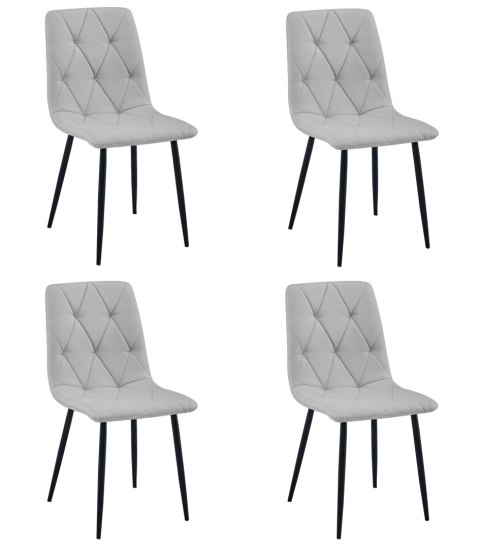 Krzesło LIBRA - jasny szary materiał / nogi czarne x 4