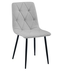 Krzesło LIBRA - jasny szary materiał / nogi czarne x 4