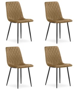 Krzesło TURIN - brązowy aksamit / nogi czarne x 4