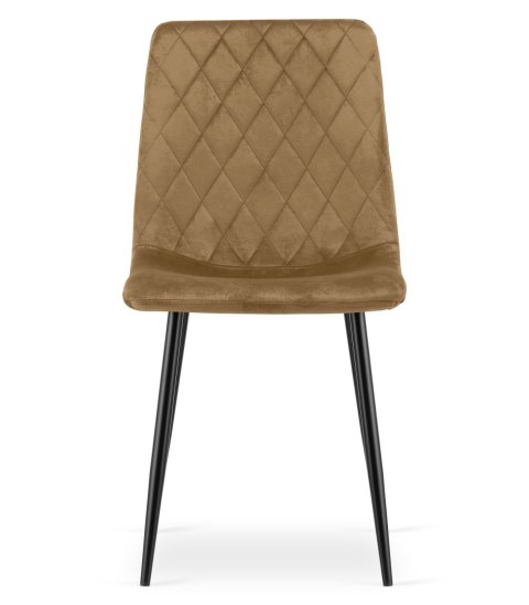 Krzesło TURIN - brązowy aksamit / nogi czarne x 4