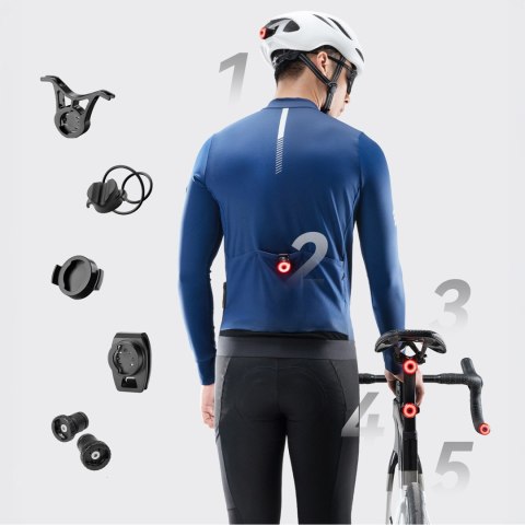 Lampka tylna wodoodporna inteligentna światło tylna - czarna