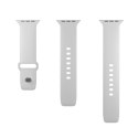 Pasek silikonowy do zegarka Apple Watch 42 44 45 49 mm Icon biały - 2 szt.