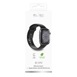 Pasek silikonowy do zegarka Apple Watch 42 44 45 49 mm Icon czarny - 2 szt.