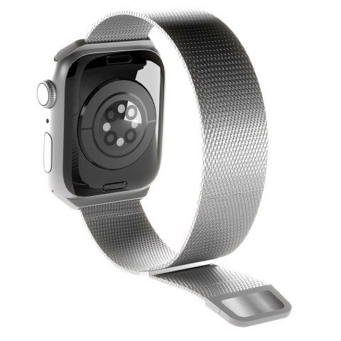 Pasek ze stali nierdzewnej do zegarka Apple Watch 42 44 45 49 mm Milanese - srebrny