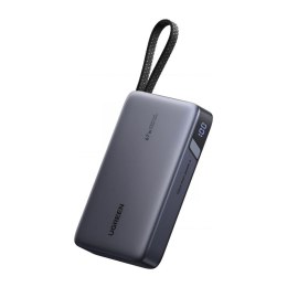 Powerbank 20000mAh Ugreen PB550 USB + USB-C, 67W, wbudowany kabel (szary)