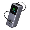 Powerbank 20000mAh Ugreen PB726 USB + USB-C, 165W, wbudowany kabel (szary)