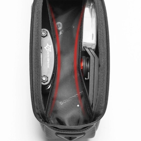 Sakwa rowerowa na ramę pancerna z kieszonką na telefon nawigację 1.7l - czarna