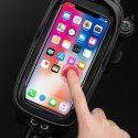 Sakwa rowerowa na ramę pancerna z kieszonką na telefon nawigację 1.7l - czarna