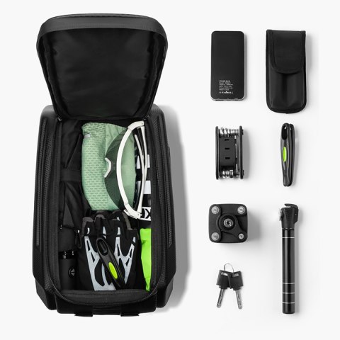 Sakwa torba rowerowa o sztywnej konstrukcji na bagażnik 9l - czarna