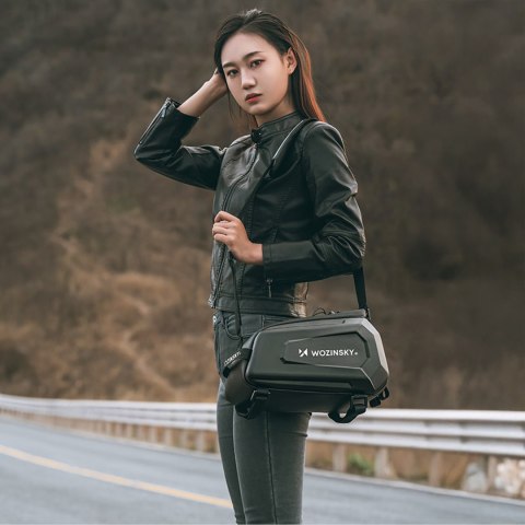 Sakwa torba rowerowa o sztywnej konstrukcji na bagażnik 9l - czarna