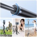 Selfie stick kijek z uchwytem do smartfona teleskopowy tripod 1.3m - czarny