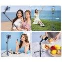 Selfie stick kijek z uchwytem do smartfona teleskopowy tripod 1.7m - czarny