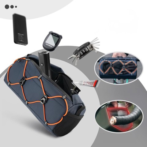 Torba rowerowa mocowana na kierownicę 2.2 l - niebieska