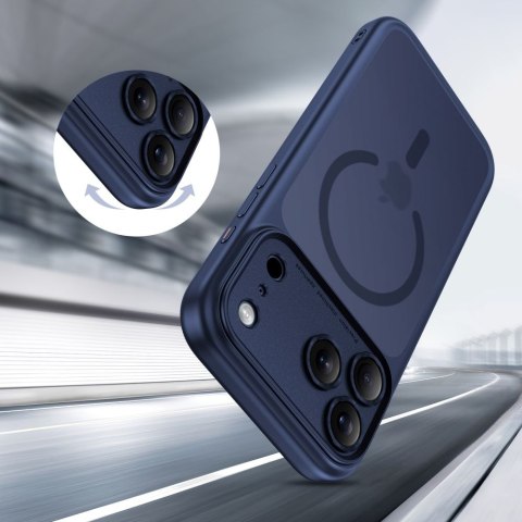 Etui pokrowiec na iPhone 17 Pro Magpeak Magsafe CC - granatowy mat