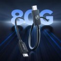 Kabel przewód USB-C USB4 Thunderbolt5 80Gbps 240W 1.5m - czarny