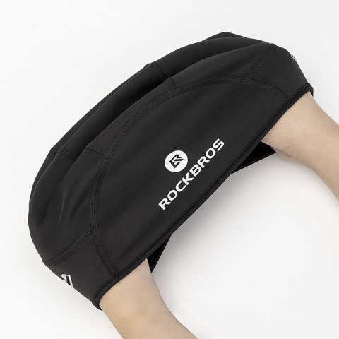 Czapka rowerowa zimowa pod kask z otworami na okulary - szara