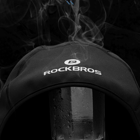 Czapka rowerowa zimowa pod kask z otworami na okulary - szara