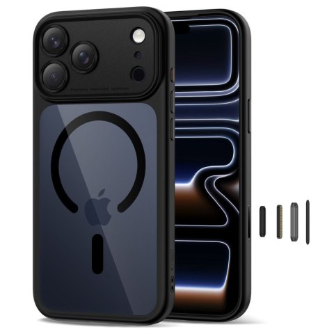 Etui case na iPhone 17 Pro Max Magpeak Magsafe CC - przezroczysto-czarne