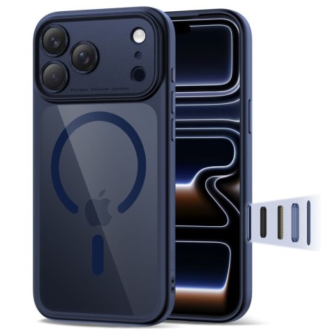 Etui case na iPhone 17 Pro Max Magpeak Magsafe CC - przezroczysto-granatowe
