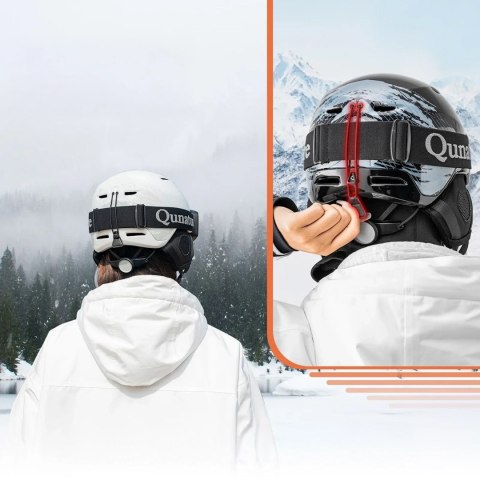 Kask narciarski snowboardowy z nausznikami rozmiar M - biały