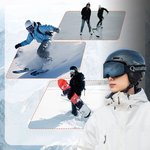 Kask narciarski snowboardowy z nausznikami rozmiar M - czarny