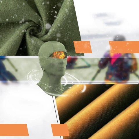 Kominiarka narciarska balaklava na rower motocykl rozmiar L - zielona