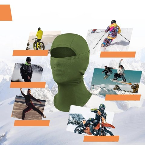 Kominiarka narciarska balaklava na rower motocykl rozmiar L - zielona