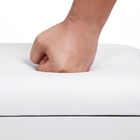 Biała ławka na buty VASAGLE z miękkim siedziskiem i schowkem
