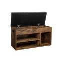 Ławka z szafką na buty VASAGLE rustykalny brąz 80x30x44 cm