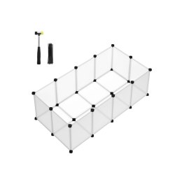 Modułowy kojec dla zwierząt 125x63x42 cm, biały, plastikowy