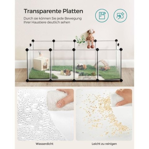 Modułowy kojec dla zwierząt 125x63x42 cm, biały, plastikowy