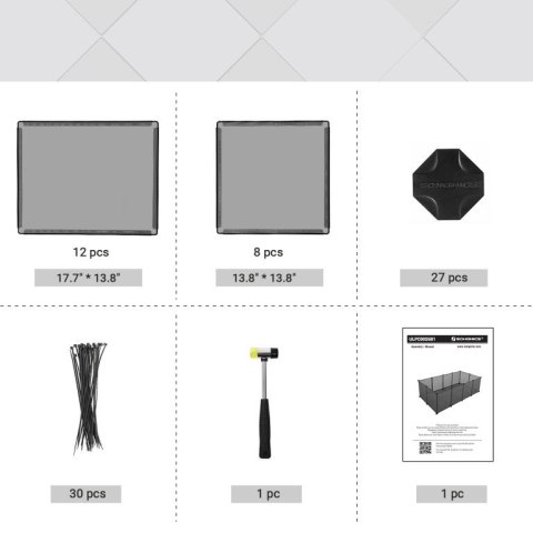 Ogradka dla świnek morskich i królików 143x73x46 cm, szara