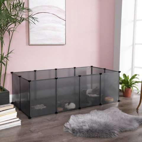 Ogradka dla świnek morskich i królików 143x73x46 cm, szara