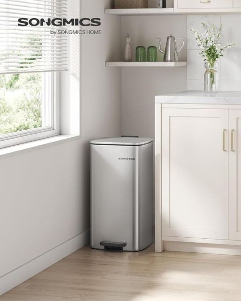 Pedałowy kosz na śmieci SONGMICS 30l stalowy do kuchni