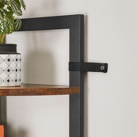 Regał narożny industrialny 5 półek stal drewno 150 cm