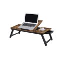 Rustykalny składany stolik na laptopa MDF bambus 71x35x23 cm