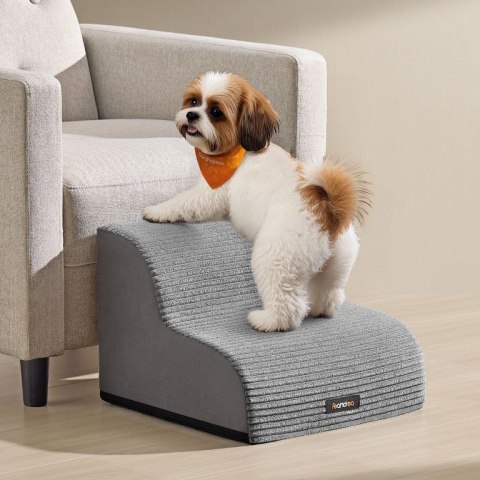 Schodki dla psa z pianki, szare, antypoślizgowe, 40x40x30 cm