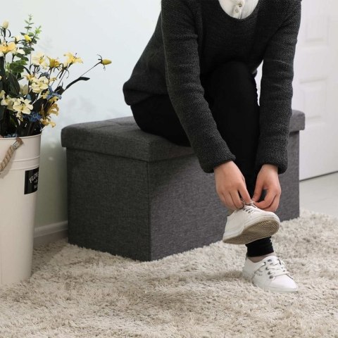 Składana skrzynia z siedziskiem 80l, ciemnoszara, dwustronne