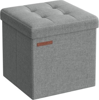 Skladany taboret SONGMICS szary 30x30x30 cm z pojemnikiem