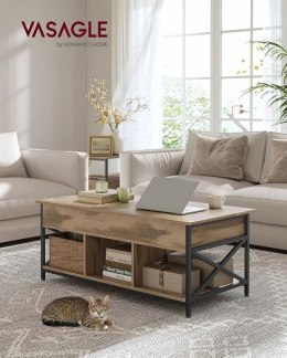 Stolik kawowy z regulowanym blatem, industrialny, VASAGLE