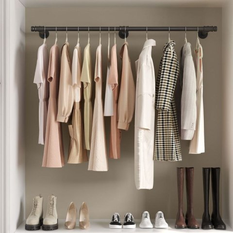 Wieszak ścienny z czarnej stali 170 cm, industrialny styl